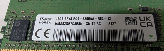 Hynix 32GB Kit 2x 16GB 2Rx8 PC4-3200 RDIMM DDR4 ECC REG Server Memory