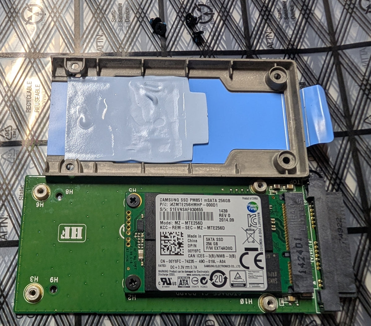 Dell Latitude 12 Rugged 7204 mSATA Hard Drive Caddy 9141W w/ 256GB SSD