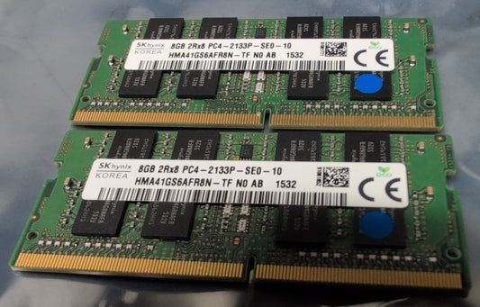 SK Hynix 2x 8GB 2Rx8 PC4-2133P Laptop RAM DIMMs 16GB Total