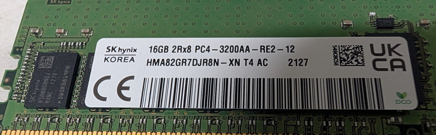 Hynix 32GB Kit 2x 16GB 2Rx8 PC4-3200 RDIMM DDR4 ECC REG Server Memory