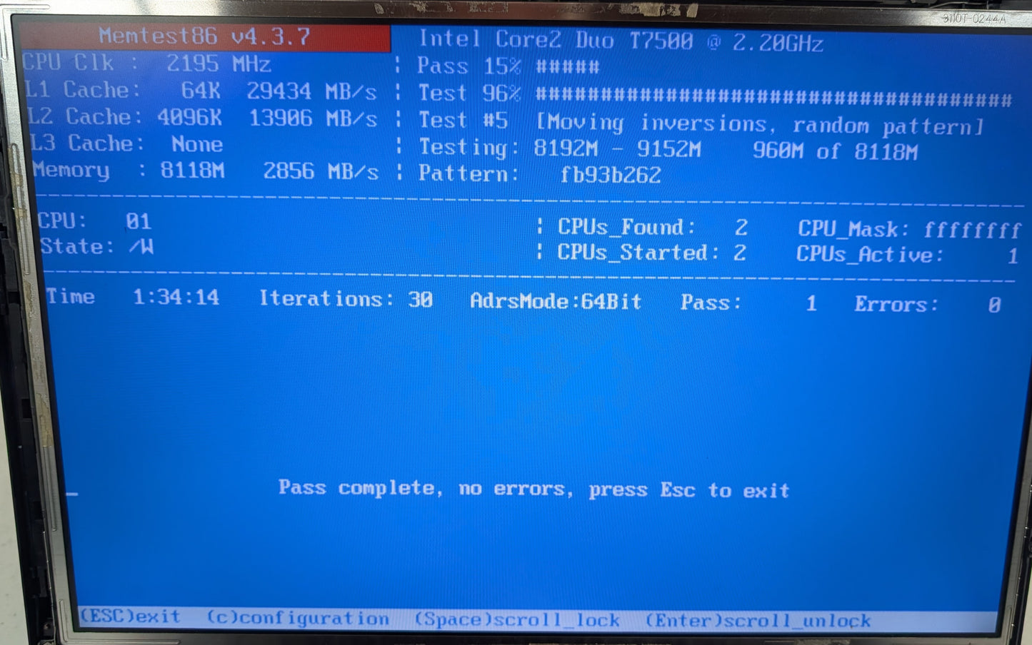 2x Patriot 4GB DDR2 laptop DIMMs Memory