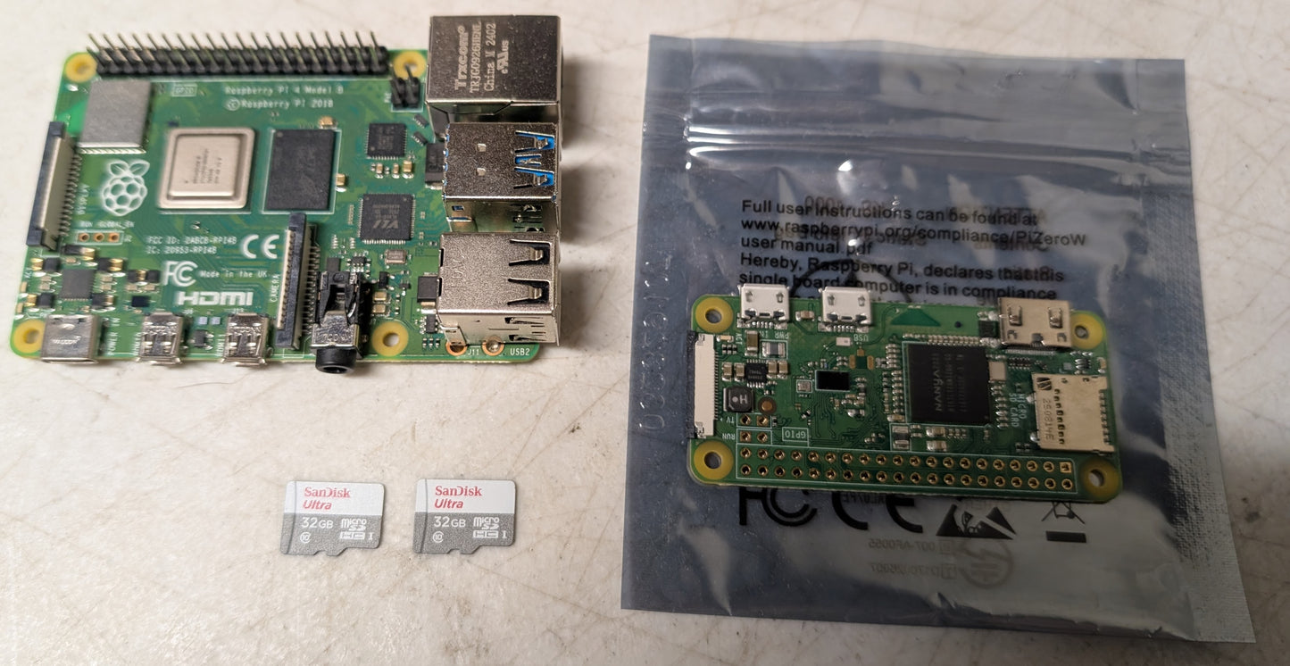 Raspberry Pi 4 8GB Model B Board w/ Pi Zero W Lot
